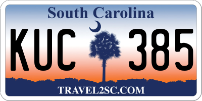SC license plate KUC385