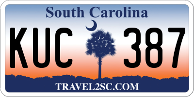 SC license plate KUC387