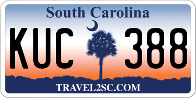 SC license plate KUC388