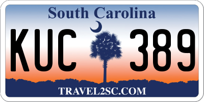 SC license plate KUC389