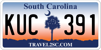SC license plate KUC391