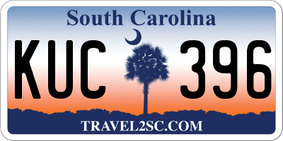 SC license plate KUC396