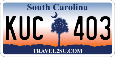 SC license plate KUC403
