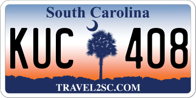 SC license plate KUC408