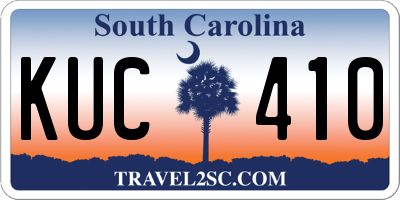 SC license plate KUC410
