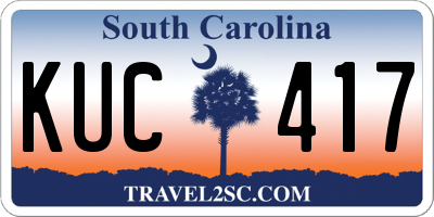 SC license plate KUC417