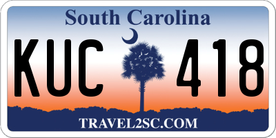 SC license plate KUC418