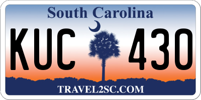 SC license plate KUC430