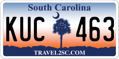 SC license plate KUC463