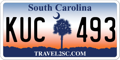 SC license plate KUC493