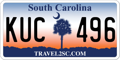 SC license plate KUC496