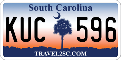 SC license plate KUC596