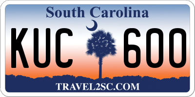 SC license plate KUC600