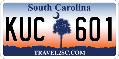SC license plate KUC601