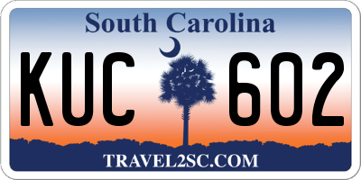 SC license plate KUC602