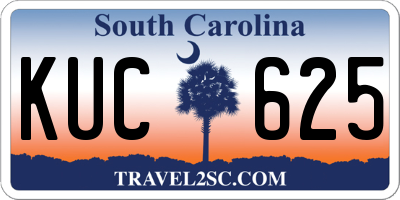 SC license plate KUC625