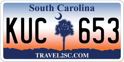 SC license plate KUC653