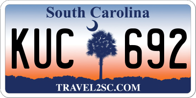 SC license plate KUC692
