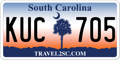 SC license plate KUC705