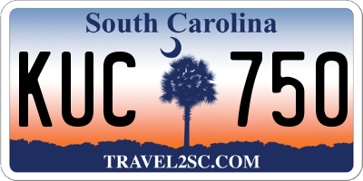 SC license plate KUC750