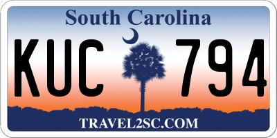 SC license plate KUC794