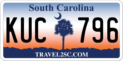 SC license plate KUC796