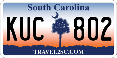 SC license plate KUC802