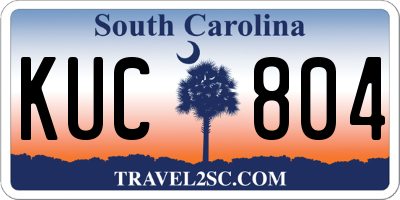 SC license plate KUC804