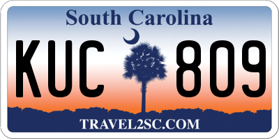 SC license plate KUC809