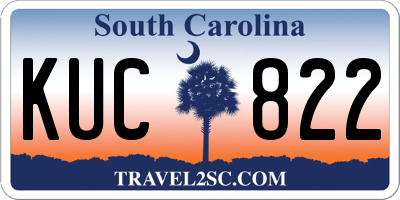 SC license plate KUC822