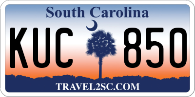 SC license plate KUC850