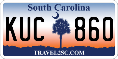 SC license plate KUC860