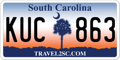 SC license plate KUC863