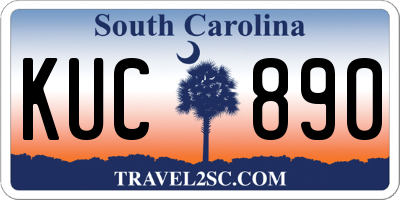 SC license plate KUC890