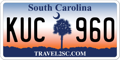 SC license plate KUC960