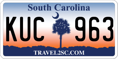 SC license plate KUC963