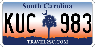 SC license plate KUC983