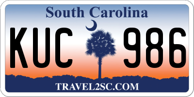 SC license plate KUC986