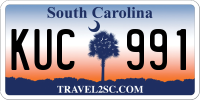 SC license plate KUC991