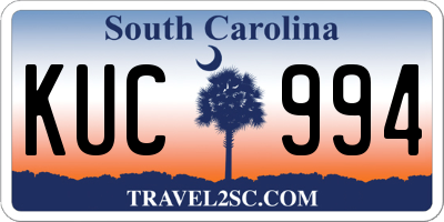 SC license plate KUC994