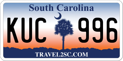 SC license plate KUC996