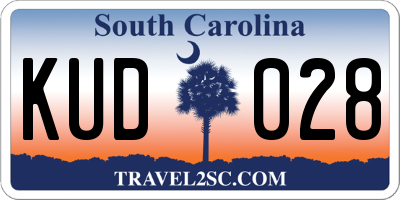 SC license plate KUD028