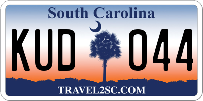SC license plate KUD044