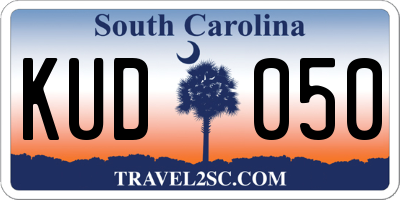 SC license plate KUD050