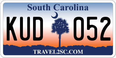 SC license plate KUD052