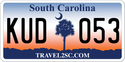 SC license plate KUD053