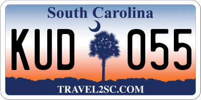 SC license plate KUD055