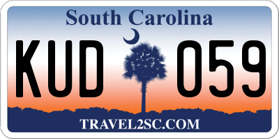 SC license plate KUD059