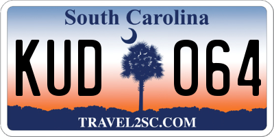 SC license plate KUD064