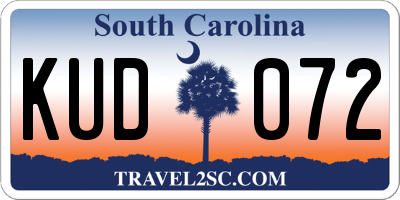 SC license plate KUD072